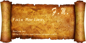 Faix Mariann névjegykártya